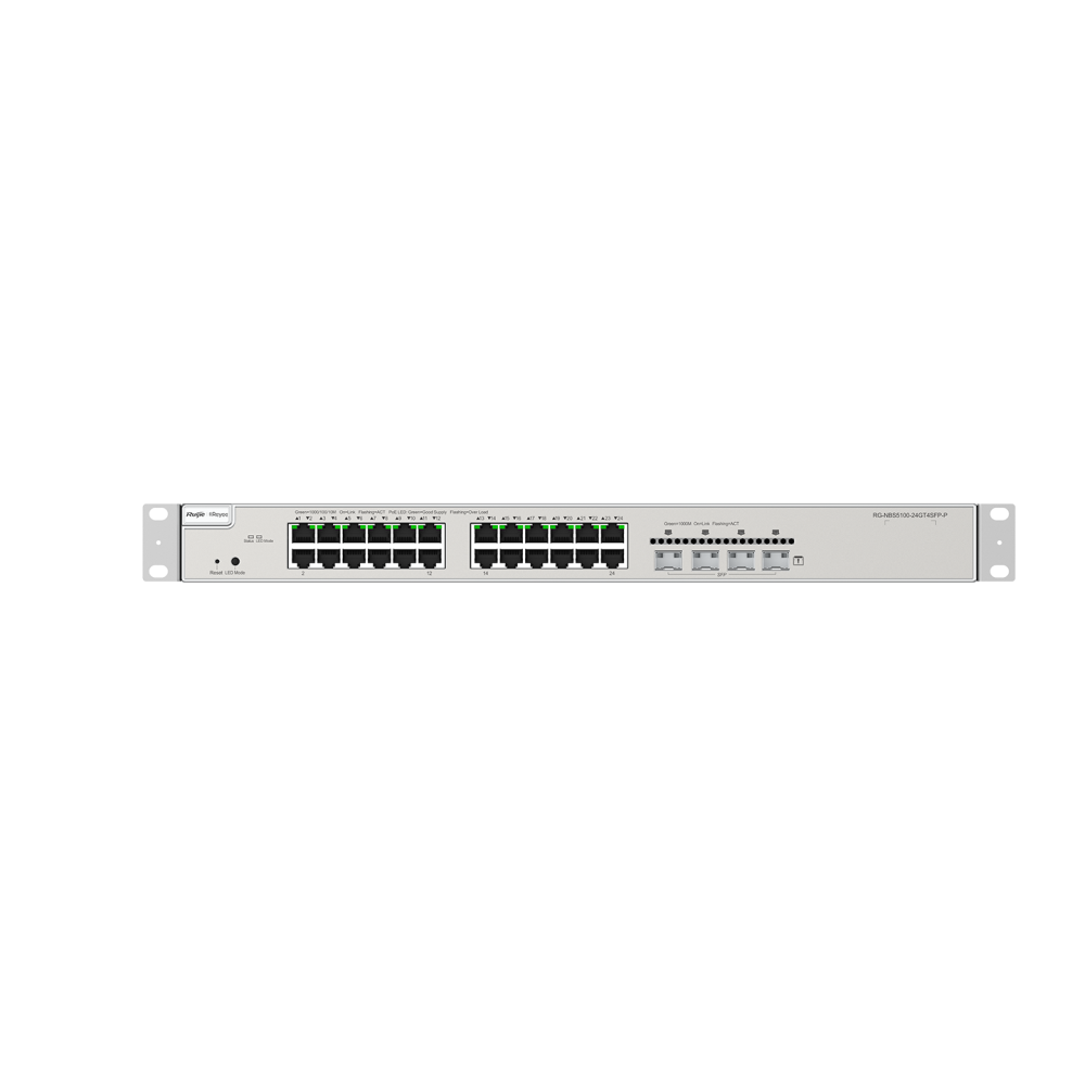 RG-NBS5200-24GT4XS-P, 24-port Gigabit Layer RUIJIE 3 PoE Switch, 4 SFP+ Uplink