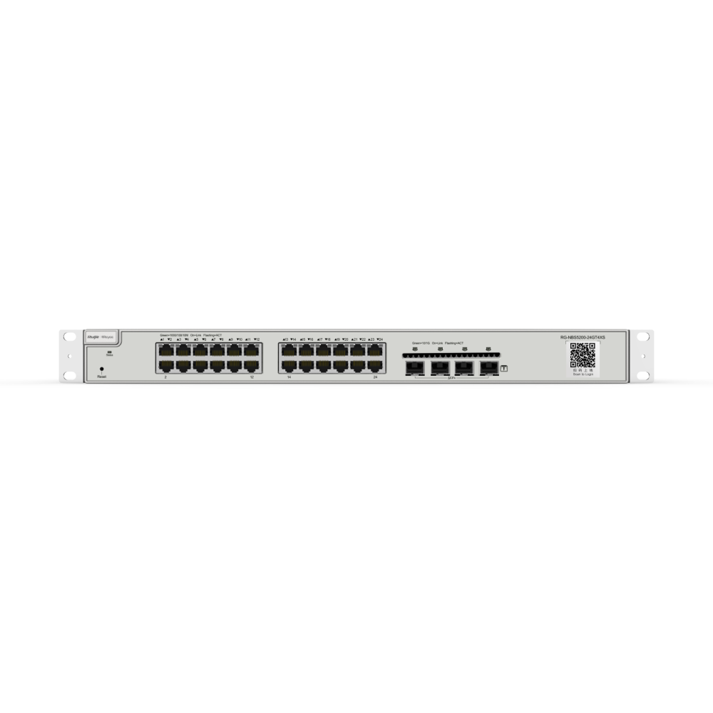 RG-NBS5200-24GT4XS, 24-port Gigabit Layer  RUIJIE 3 Non-PoE Switch, 4 SFP+ Uplink