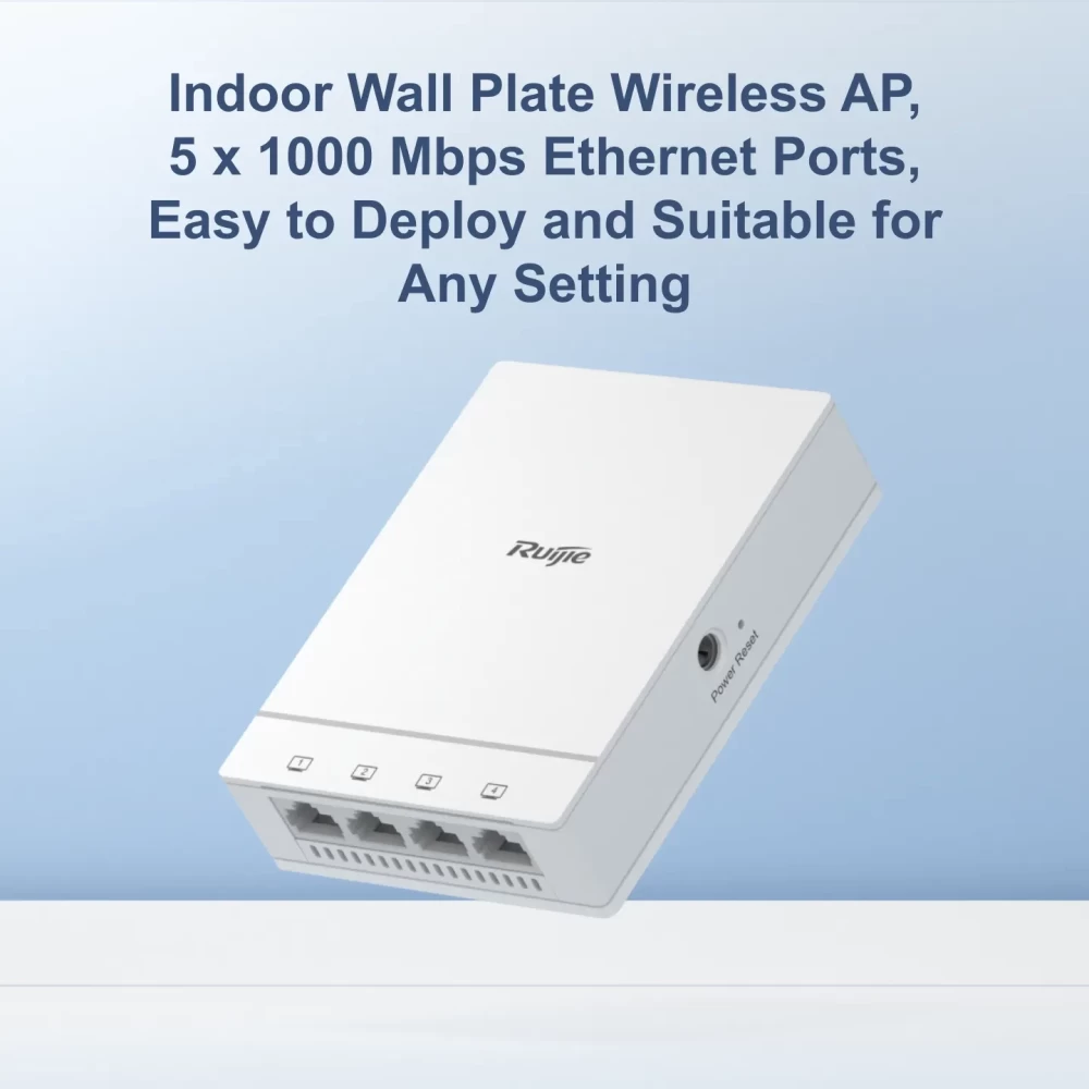 RG-AP180, Wi-Fi 6 Dual Radio 1.775 Gbps Ruijie Indoor Wall Plate Wireless AP