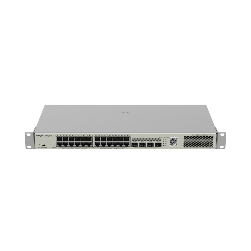 RG-NBS3100-24GT4SFP-P-V2, 28-Port Gigabit Layer 2  RUIJIE Cloud Managed PoE Switch