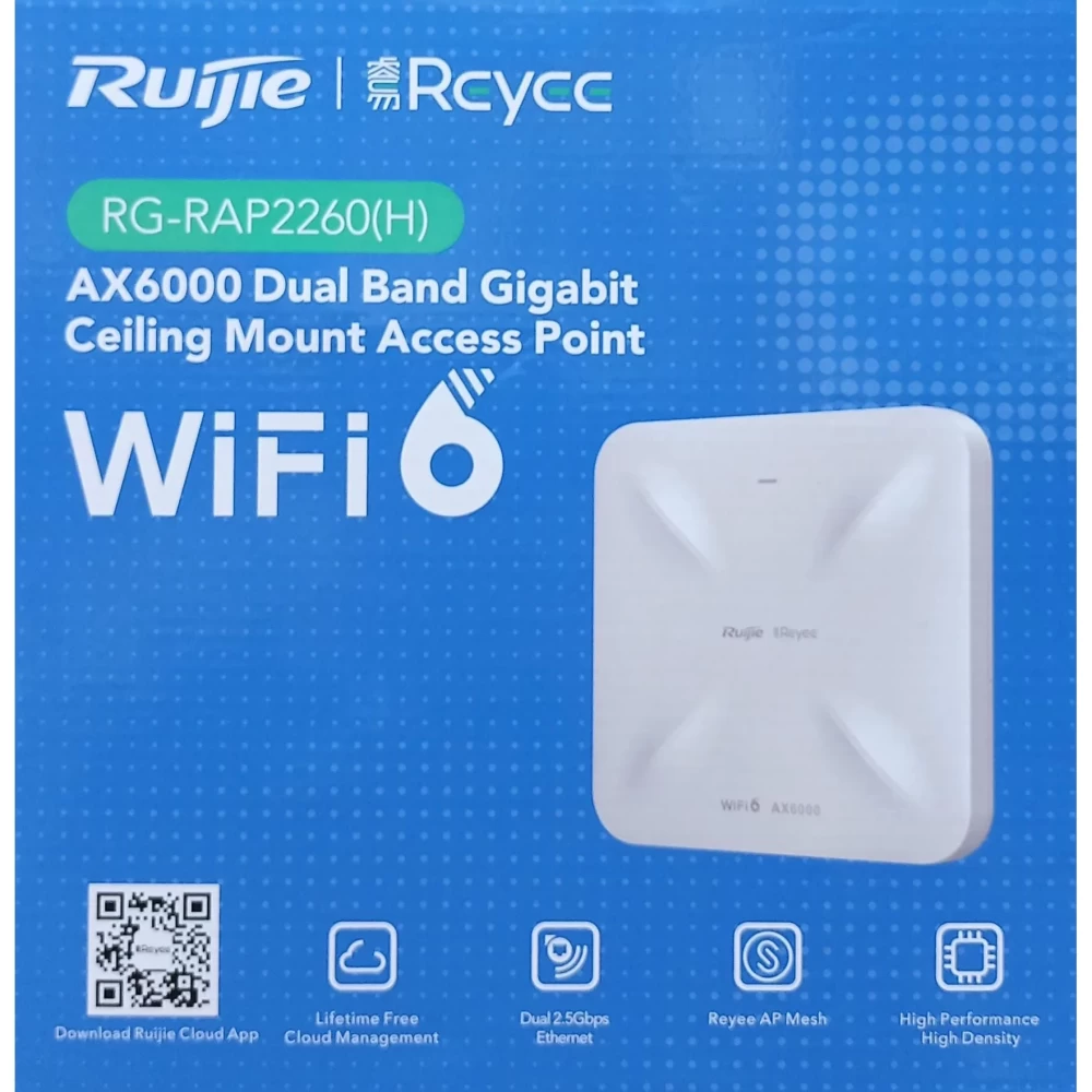 RG-RAP2260(H) Reyee Wi-Fi 6 AX6000 Ruijie High-density Multi-G Ceiling Access Point