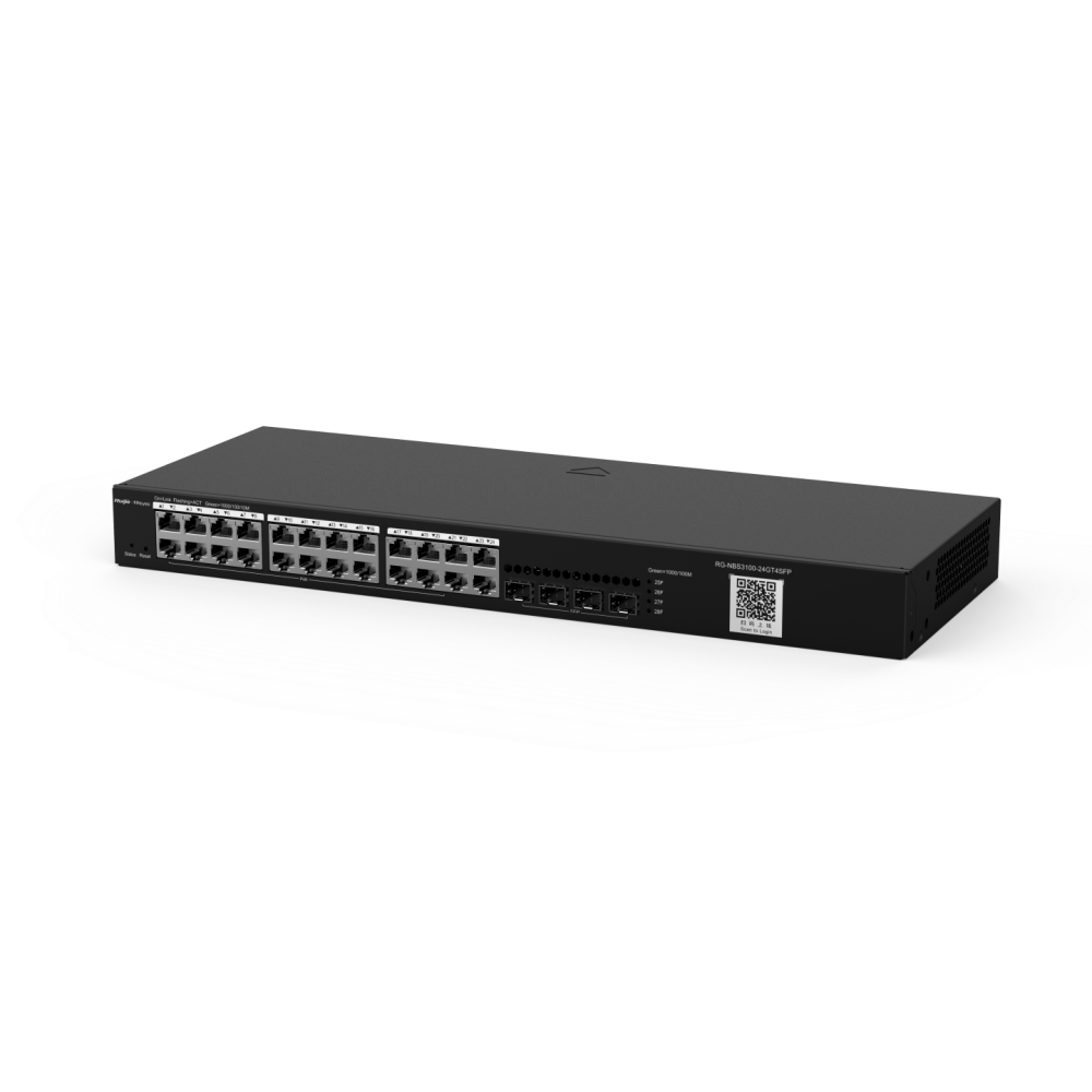 RG-NBS3100-24GT4SFP, 28-Port Gigabit Layer 2 RUIJIE Cloud Managed Non-PoE Switch