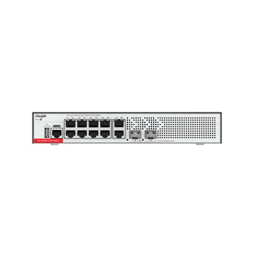 RG-S5000-10GT2MS-E 10-Port Gigabit RUIJIE Layer 2+ Managed Switch with Two 2.5GE Uplink SFP Ports 10-Port Gigabit Layer 2+ Managed Switch with Two 2.5GE Uplink SFP Ports