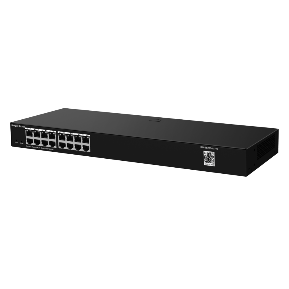 RG-ES216GC, 16-Port Gigabit Smart  RUIJIE Cloud Managed Non-PoE Switch