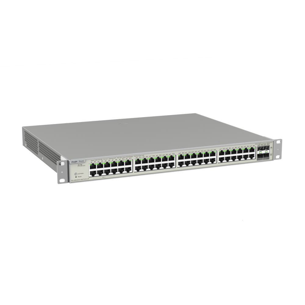 RG-NBS5200-48GT4XS-UP, 48-port Gigabit Layer RUIJIE 3 PoE Switch, 4 SFP+ Uplink