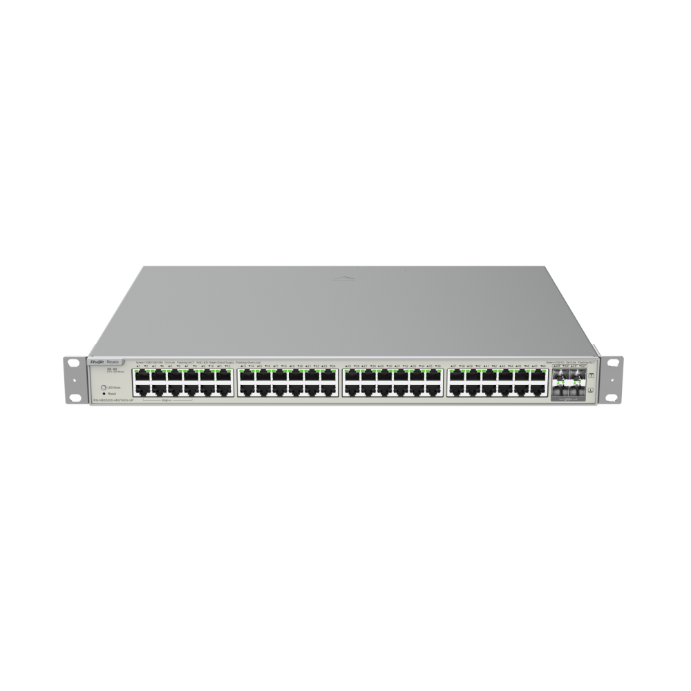 RG-NBS5200-48GT4XS-UP, 48-port Gigabit Layer RUIJIE 3 PoE Switch, 4 SFP+ Uplink