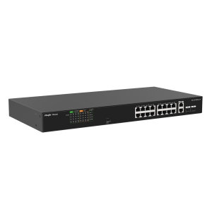 RG-ES118FGS-LP, 16-Port 10/100 Mbps with 2-Port RUIJIE Gigabit Unmanaged PoE Switch