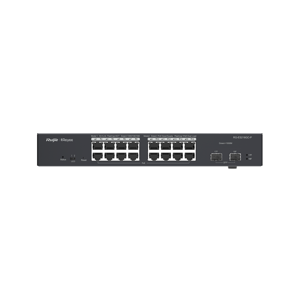 RG-ES218GC-P, 18-Port Gigabit RUIJIE Smart Cloud Managed PoE Switch