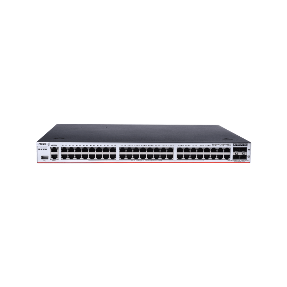 RG-S5760C-48GT4XS-X 48-Port Layer 3 RUIJIE Enterprise-Class Core or Aggregation Switch, 4-Port 10GE Uplink