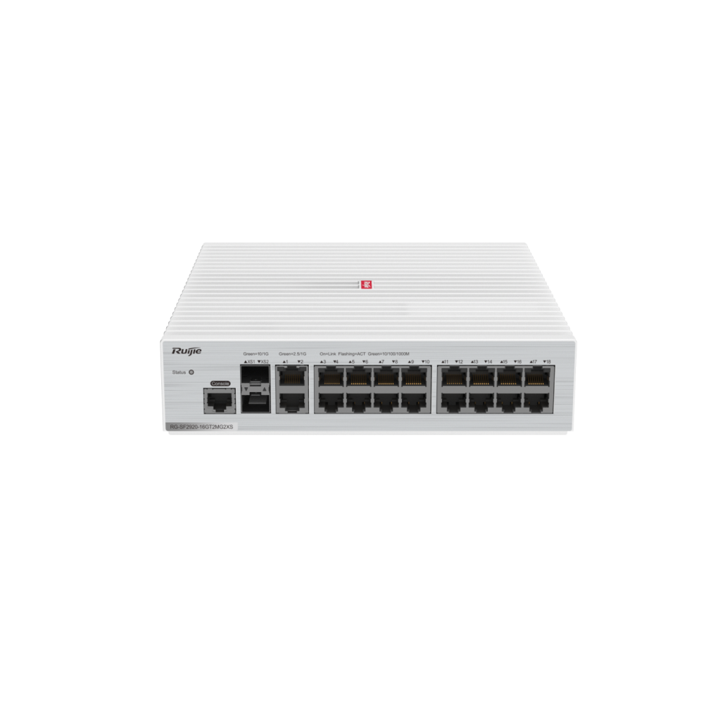 RG-SF2920-16GT2MG2XS 16-Port GE All-Optical RUIJIE Switch, 2 × 2.5G Electrical Ports (Backward Compatible)