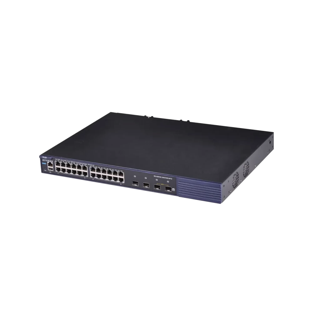 RG-S2910C-24GT2XS-HP-E, 24-port Gigabit access  RUIJIE PoE switch (plus 2 COMBO ports), 2 10 Gigabit upstream ports, 2 expansion slots