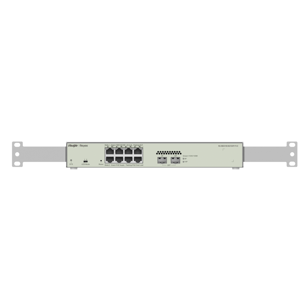 RG-NBS3100-8GT2SFP-P-V2, 10-Port Gigabit Layer RUIJIE  2 Cloud Managed PoE Switch