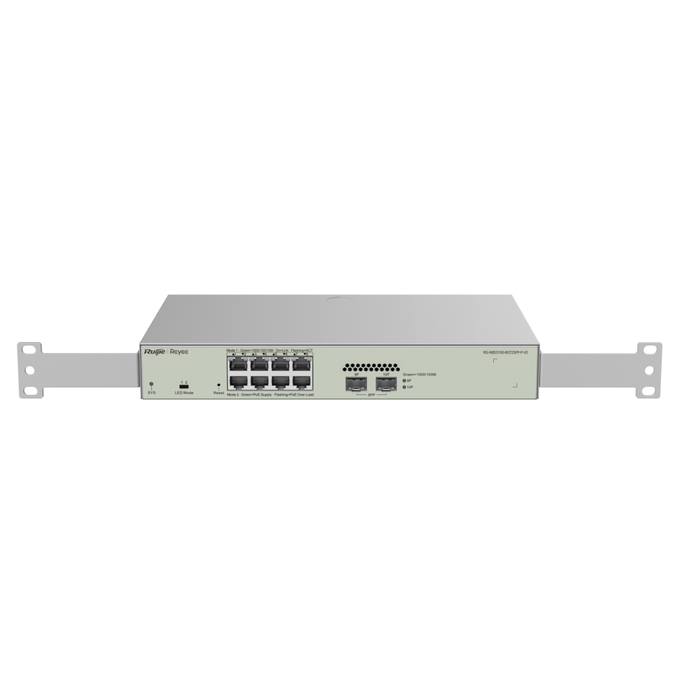 RG-NBS3100-8GT2SFP-P-V2, 10-Port Gigabit Layer RUIJIE  2 Cloud Managed PoE Switch