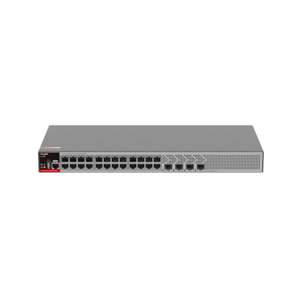 RG-S2915-24GT4MS-P-L 24-Port 1GE RJ45 Layer  RUIJIE 2+ Managed PoE+ Switch, 4-Port 2.5GE Uplink